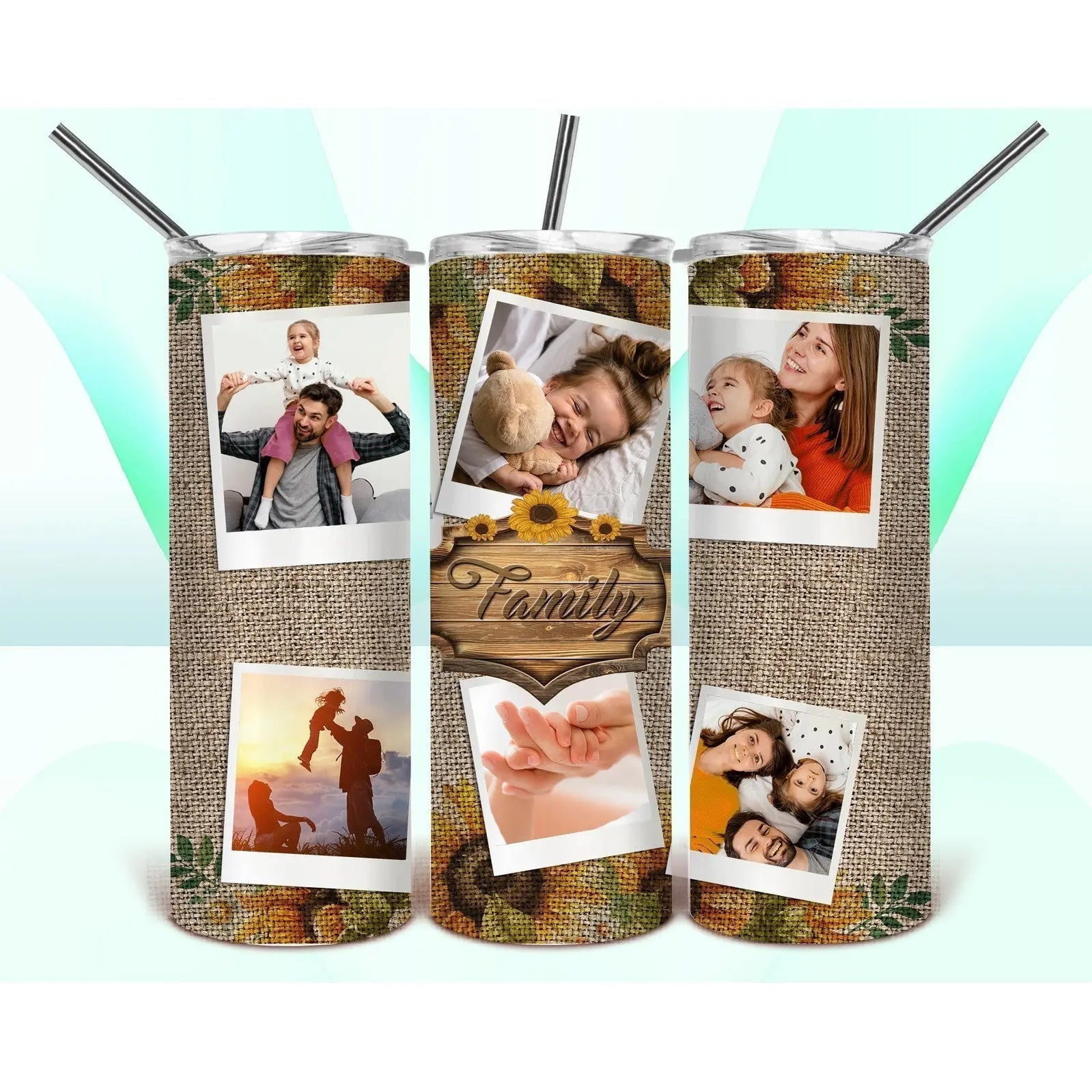 Family Photo Collage Skinny Tumbler My Simple Creations 