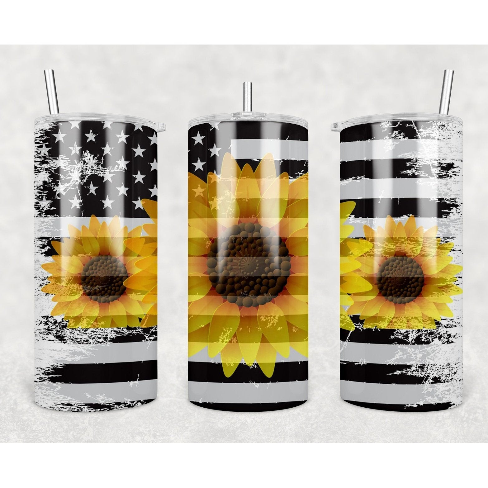 Flag & Flower 22oz Stainless Steel Fat Tumbler My Simple Creations 