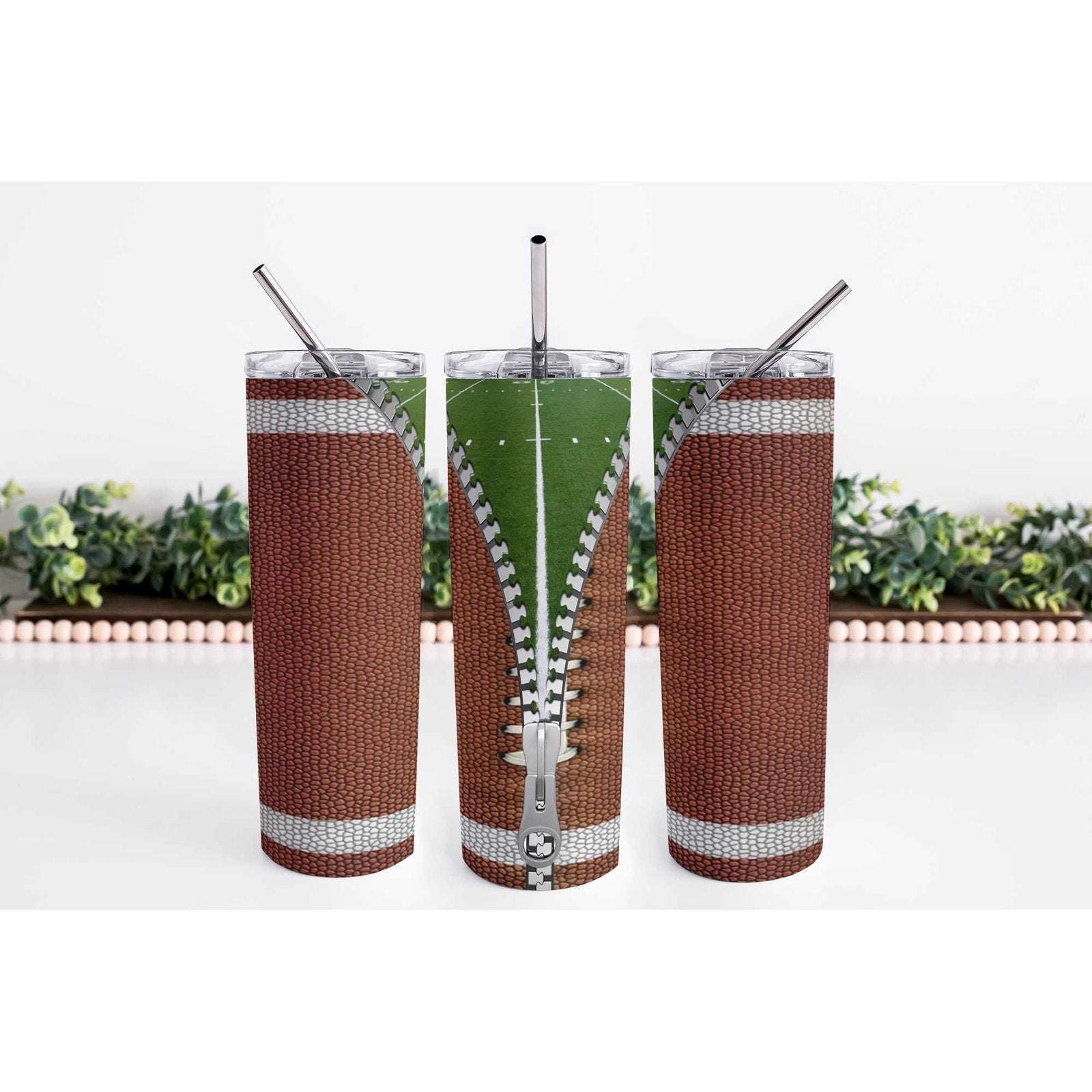 Football 20oz Skinny Tumbler My Simple Creations 