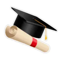 Graduation Cap and scroll Sticker My Simple Creations 