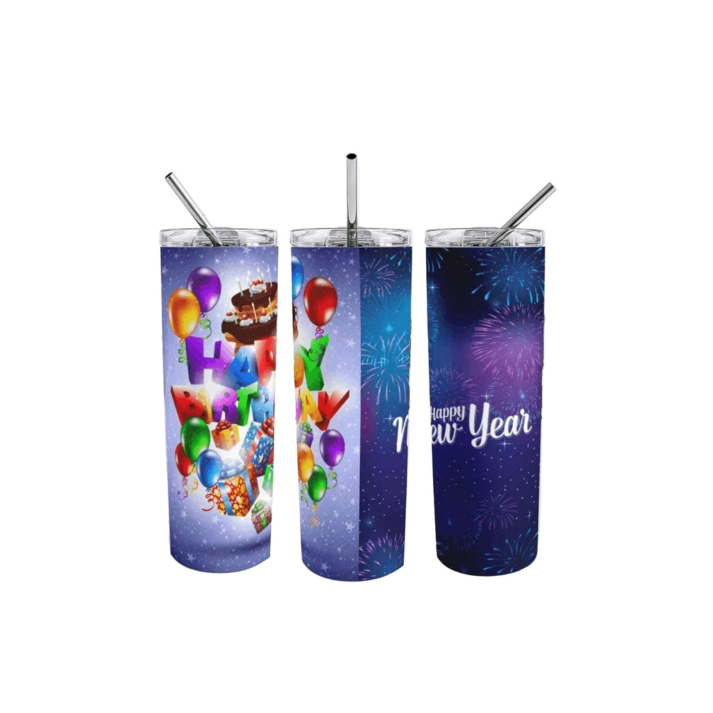 Happy Birthday/Happy New Year Skinny Tumbler My Simple Creations 
