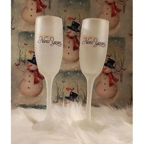 Happy New Year Frosted Champagne Glasses My Simple Creations 
