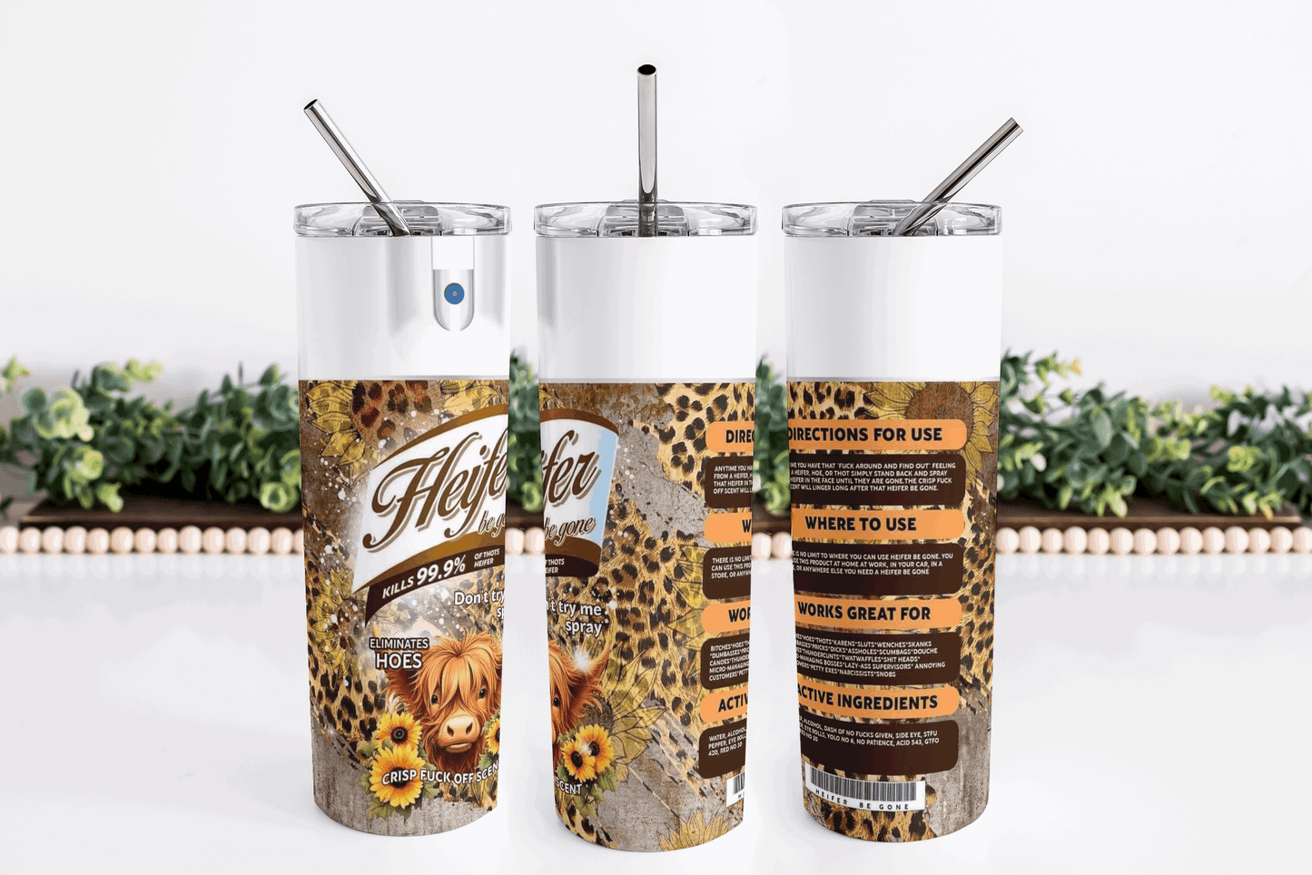Heifer Be Gone 20oz Skinny Tumbler My Simple Creations 