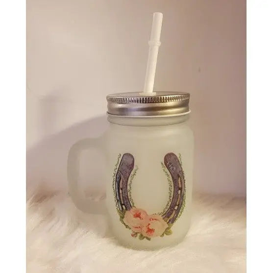 Horseshoe Frosted Mason Jar My Simple Creations 