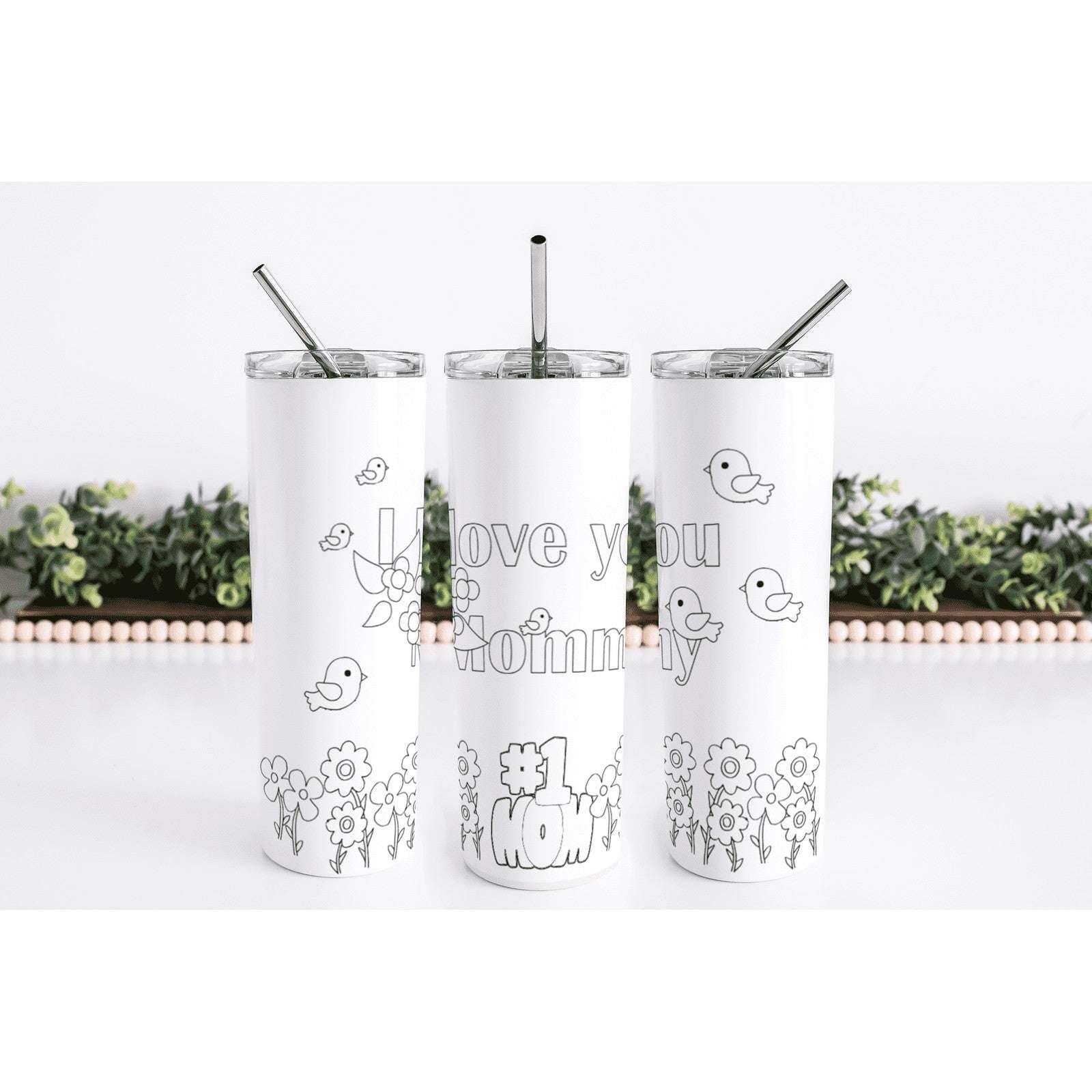 I Love Mommy Coloring Skinny Tumbler My Simple Creations 