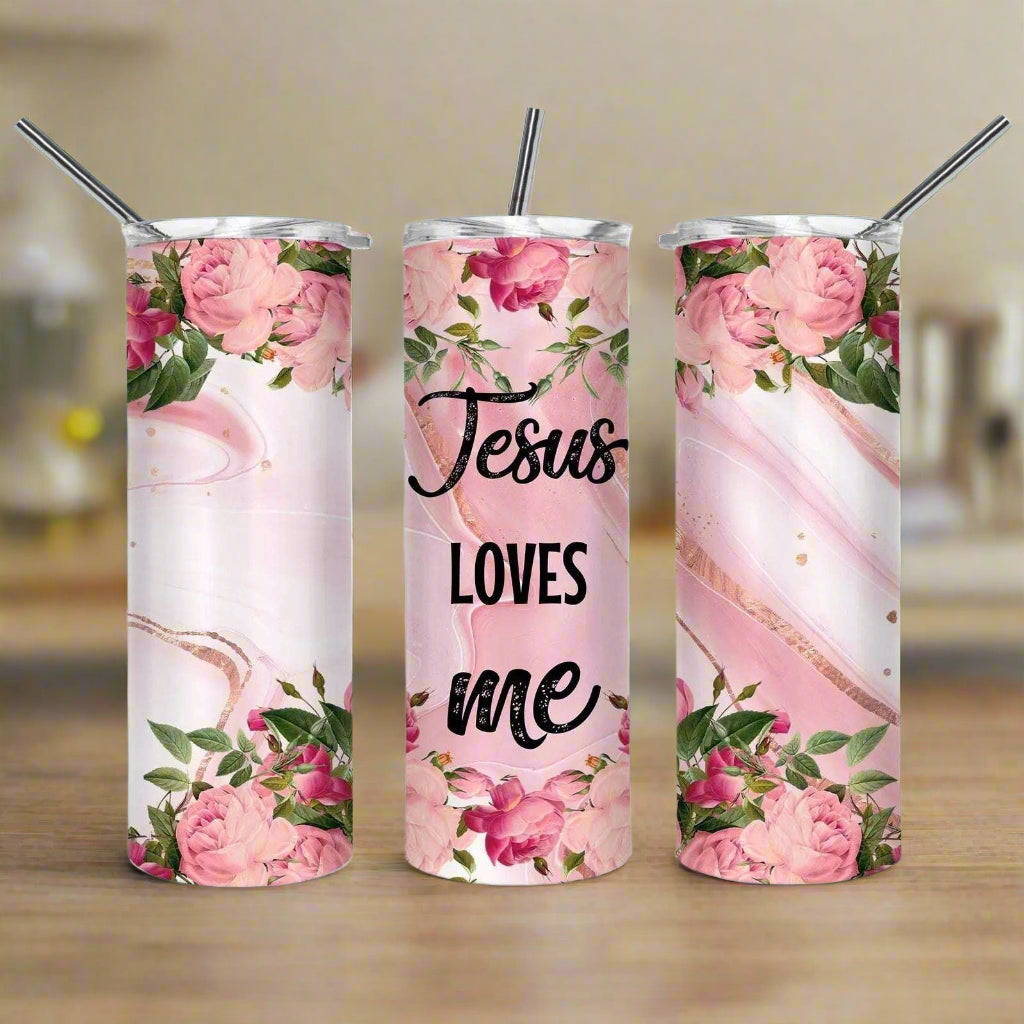 Jesus Loves Me 20oz Skinny Tumbler My Simple Creations 