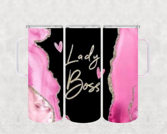 Lady Boss 20oz Skinny Tumbler with Handle My Simple Creations 