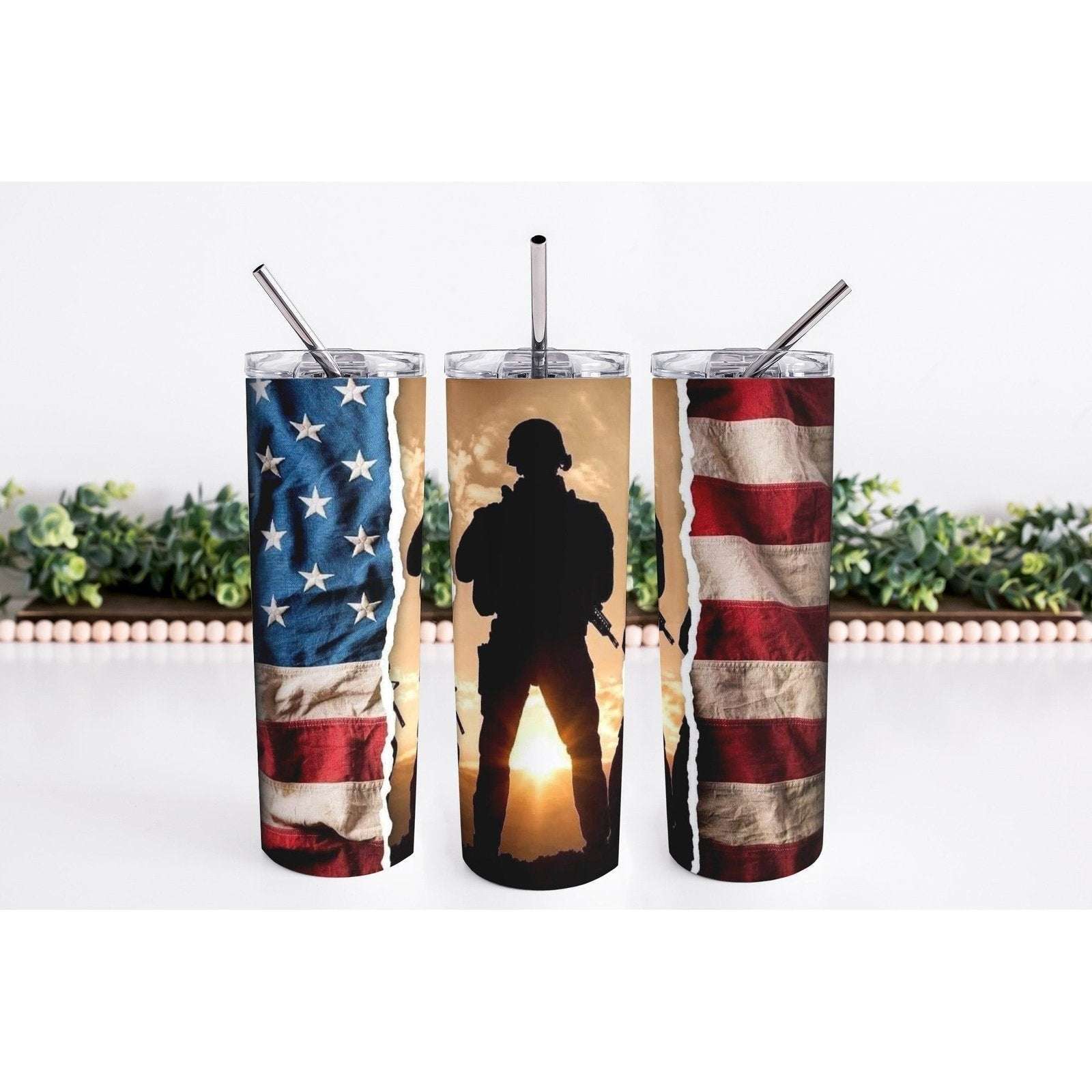 Military 20oz Stainless Steel Skinny Tumbler My Simple Creations 