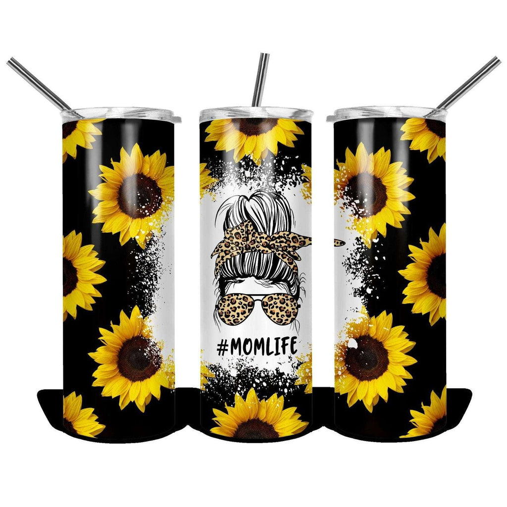 #Mom Life Sunflower Themed 20 oz Skinny Tumbler My Simple Creations 
