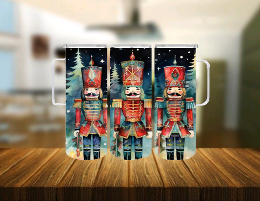 Nutcracker 20oz Skinny Tumbler with Handle My Simple Creations 
