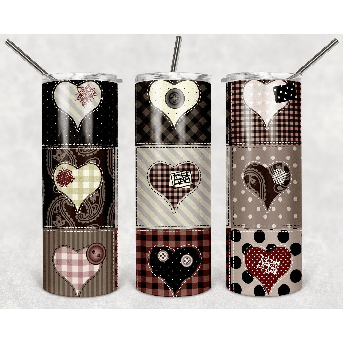 Patchwork Hearts Skinny Tumbler My Simple Creations 