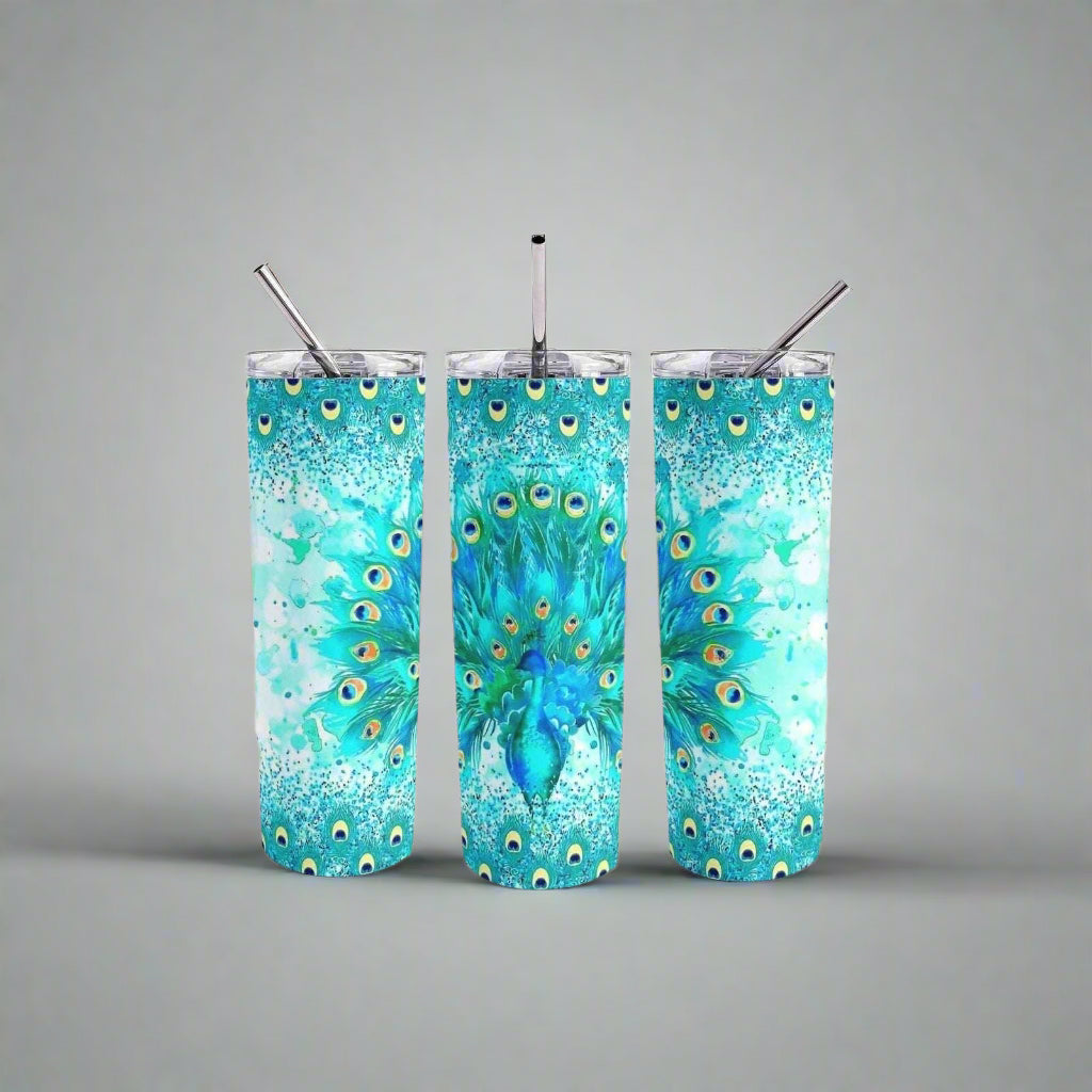 Peacock 20oz Skinny Tumbler My Simple Creations 