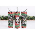 Pink Flower Cow Skinny Tumbler My Simple Creations 