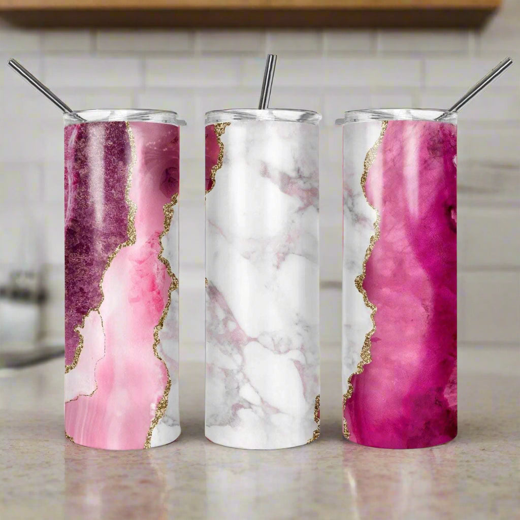 Pink Marble 20oz Skinny Tumbler My Simple Creations 