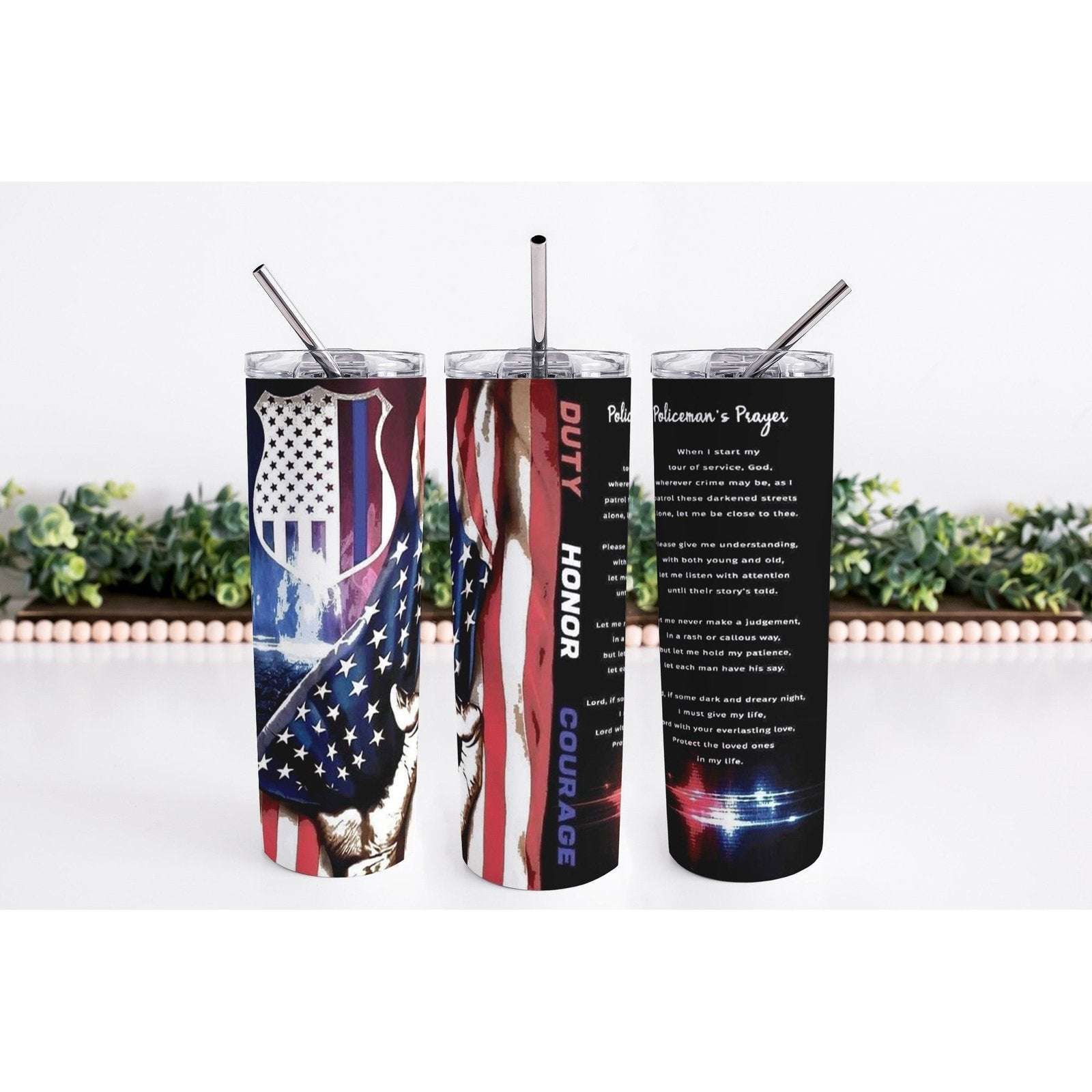 Police Skinny Tumbler My Simple Creations 