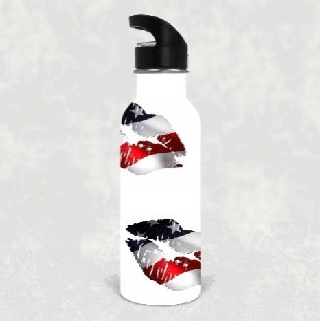 Red White Blue Lips Water Bottle My Simple Creations 