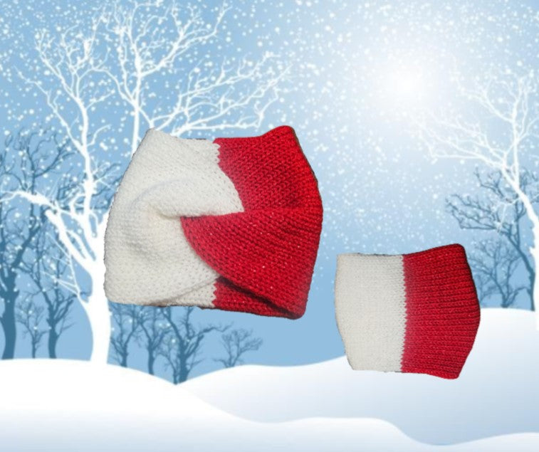 Red and White Twisted Knitted Headband My Simple Creations 