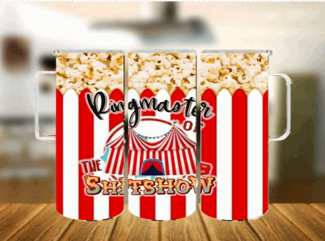 Ringmaster of the Shitshow 20oz Tumbler w/handle My Simple Creations 