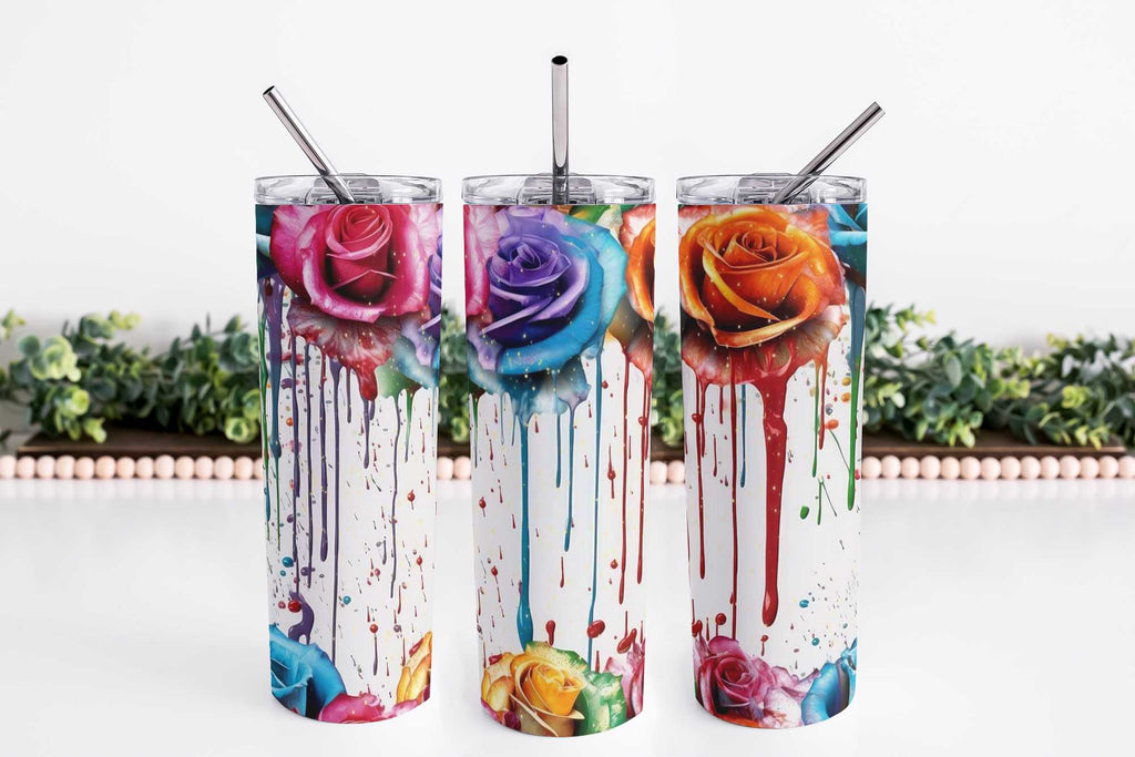 Rose Drip 20oz Skinny Tumbler My Simple Creations 
