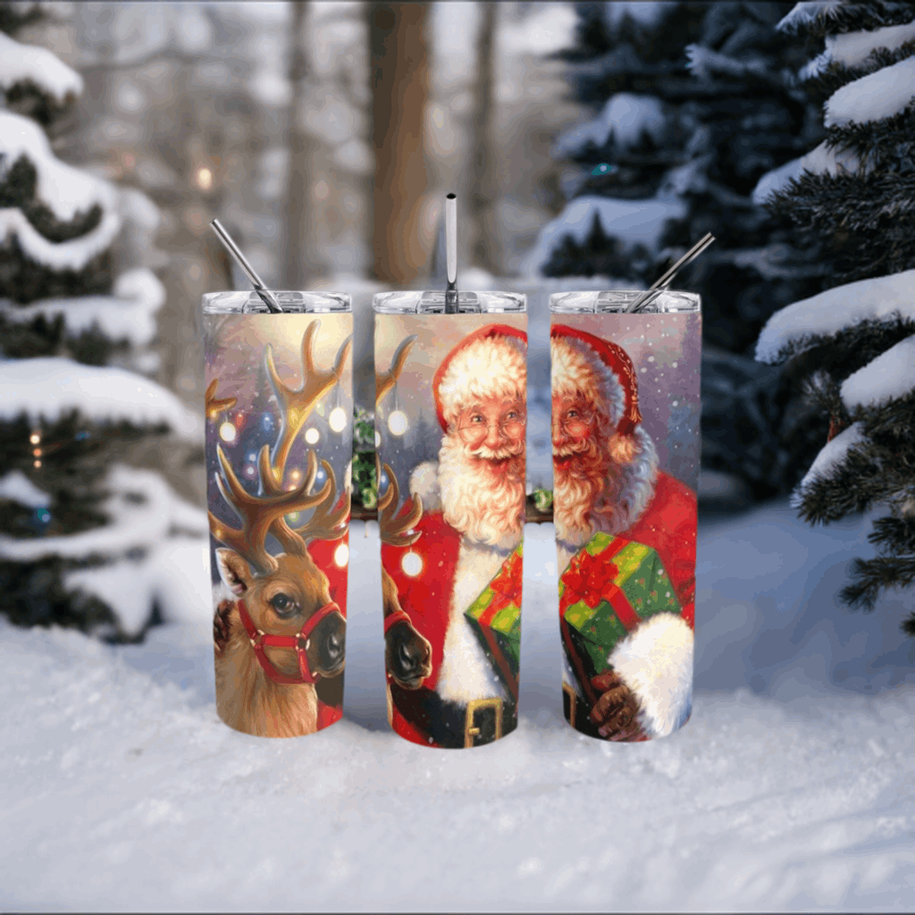 Santa Claus 20oz Skinny Tumbler My Simple Creations 