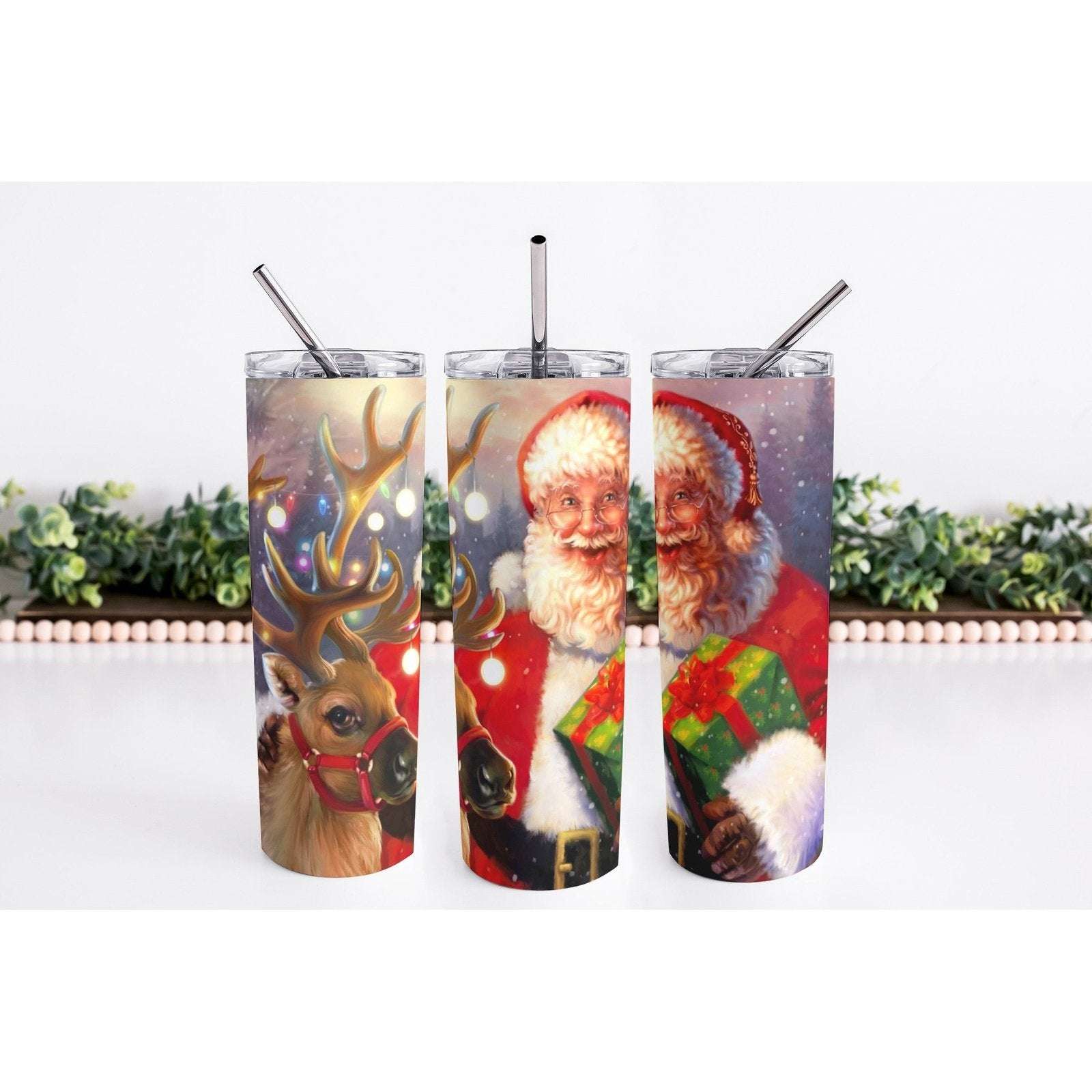 Santa Claus 20oz Skinny Tumbler My Simple Creations 