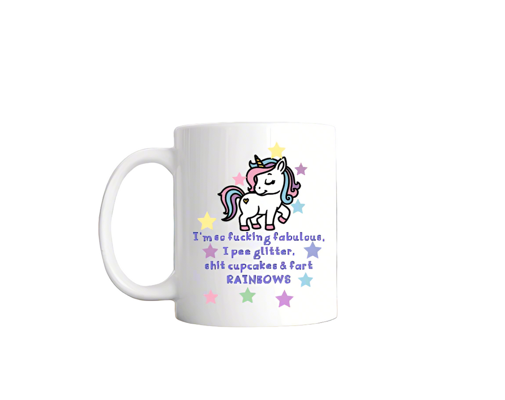 "Rainbows and Glitter" Ceramic Coffee Mug 11 or 15oz