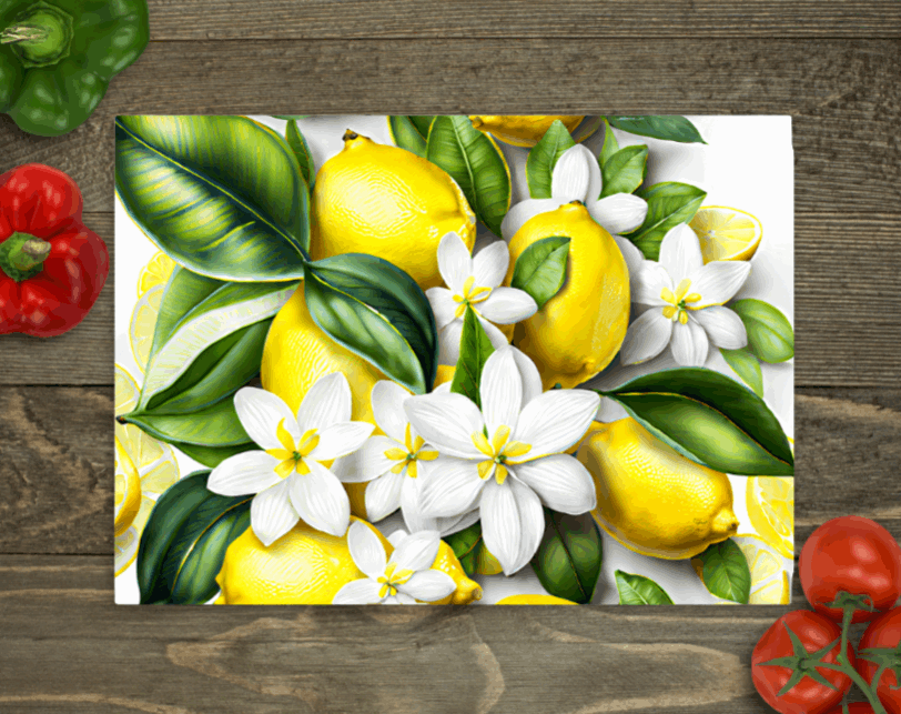 Tempered Glass Lemon Cutting Board
