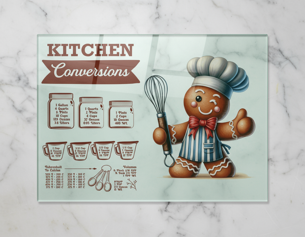 Tempered Glass Gingerbread Man Cutting Board