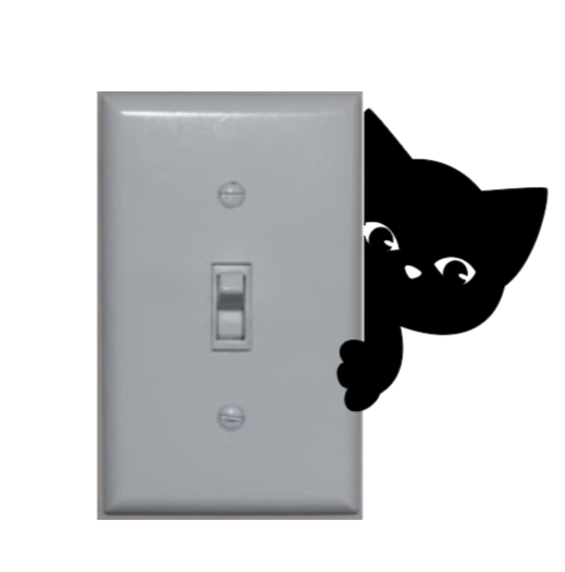 Peek A Boo Cat Vinyl Light Switch Decor