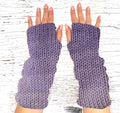 Purple Ombre Knit Fingerless Gloves