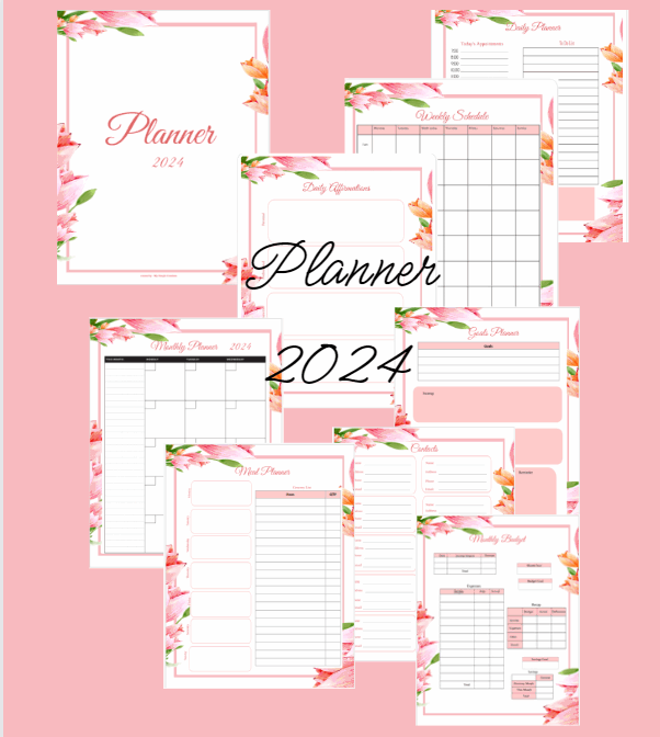 2024 Printable Planner - Tulip Design