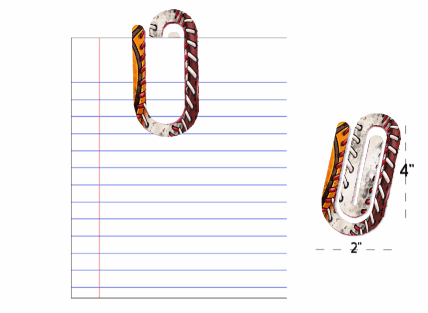 Acrylic Paperclip, Sports Themed