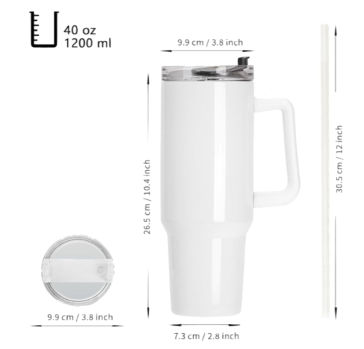 Stainless Steel 40oz Got Smores Themed Tumbler w/Handle & straw