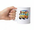 Cute School Bus Ceramic Coffee Mug (Lefty Side) 11 or 15oz