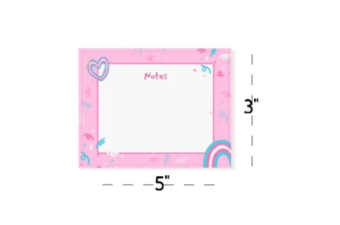 Pink Confetti Notepad, 3 pack, 50 pages