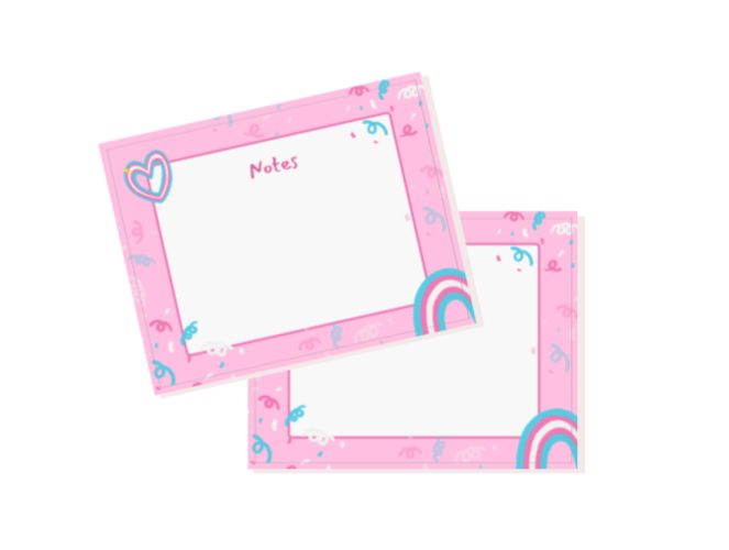 Pink Confetti Notepad, 3 pack, 50 pages