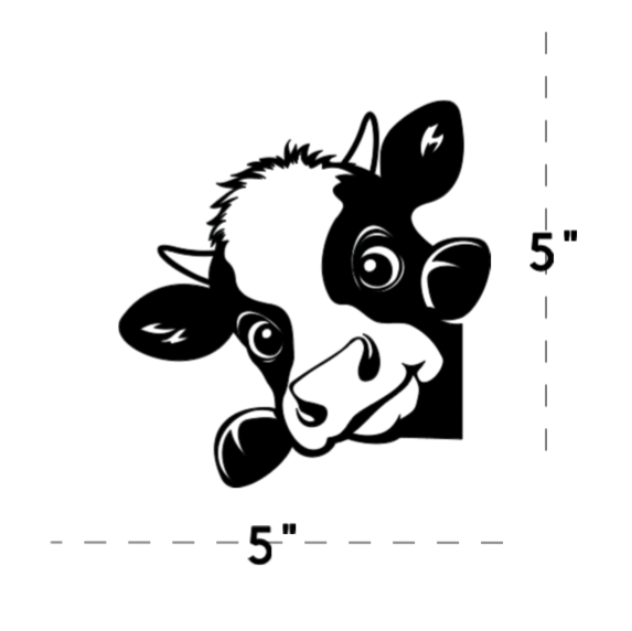 Peeking Cow Vinyl Window Decal