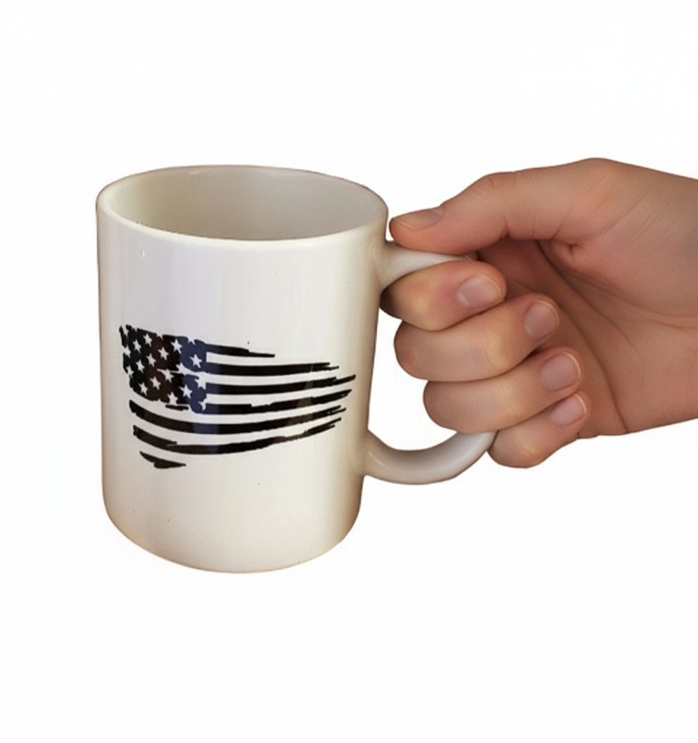 Distress American Flag Ceramic Coffee Mug 11 & 15oz