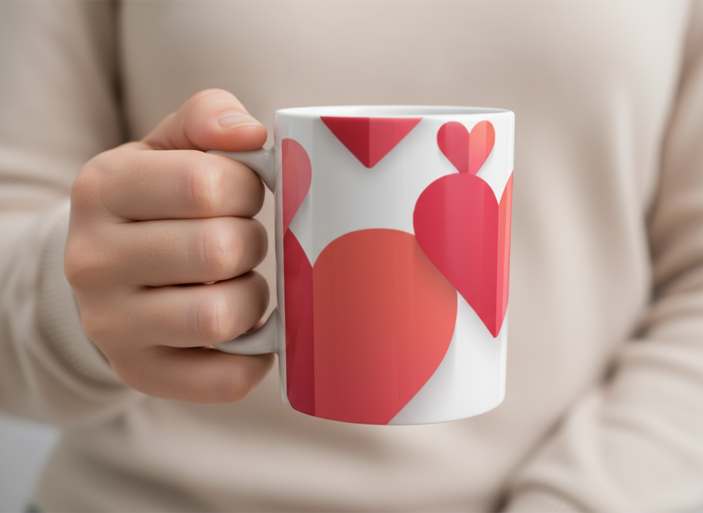Hearts Ceramic Coffee Mug 11 or 15oz