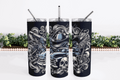 Silver Skull 20 oz Skinny Tumbler My Simple Creations 