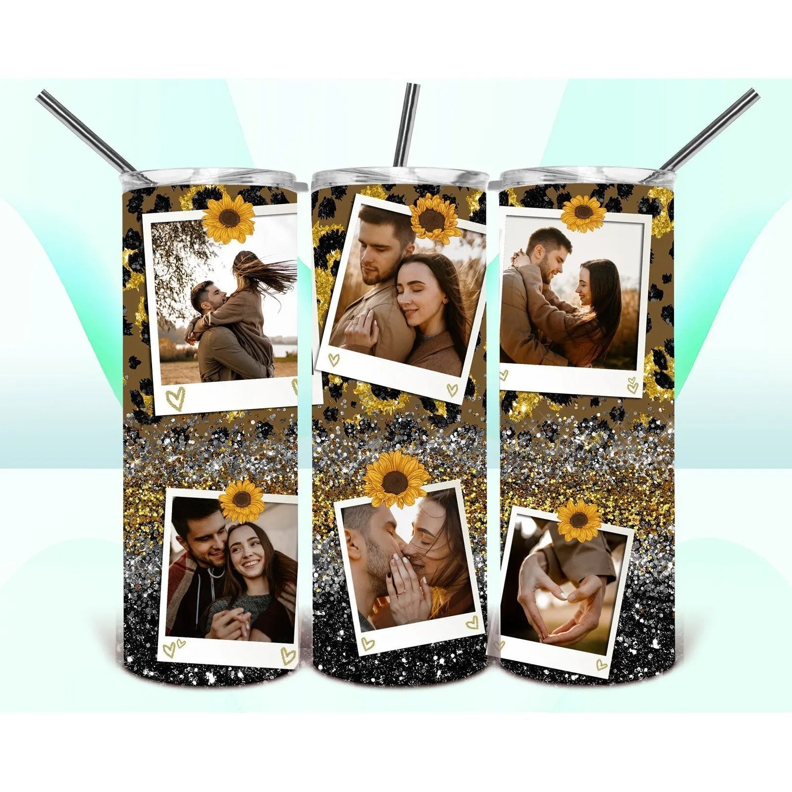 Sunflower Photo Collage Skinny Tumbler My Simple Creations 