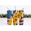 Sunflowers/Flag Skinny Tumbler My Simple Creations 