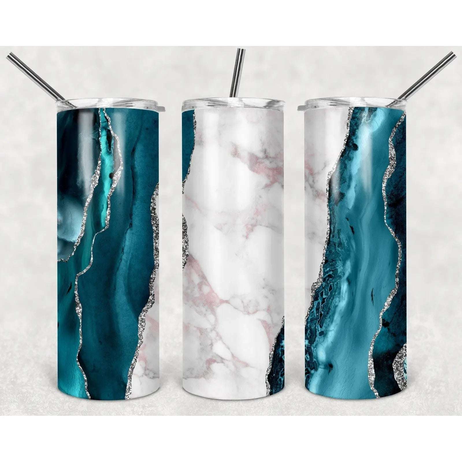 Teal Marble 20oz Skinny Tumbler My Simple Creations 