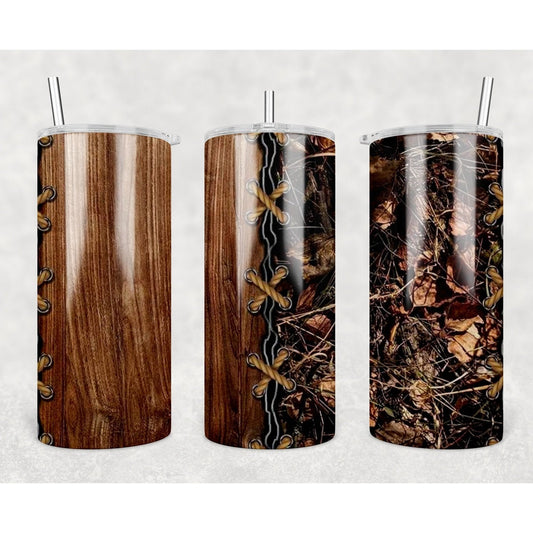 Wood & Leaves Fatty Straight Tumbler My Simple Creations 