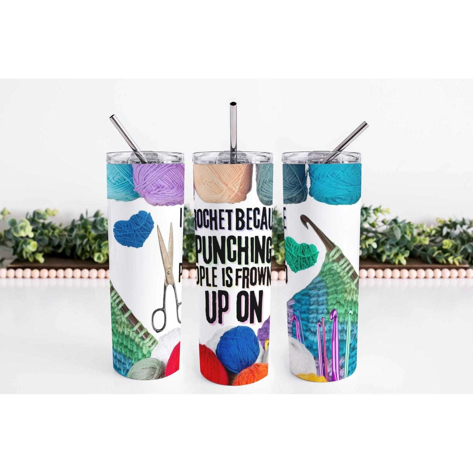 Yarn Theme 20oz Skinny Tumbler My Simple Creations 