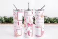 Stainless Steel, 20oz Baby Girl Themed Skinny Tumbler w/lid & straw, can be personalized with photos and name