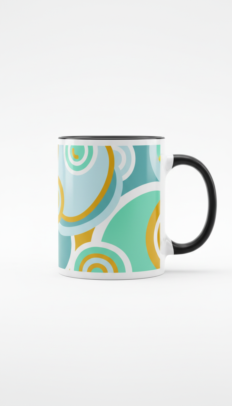 Custom ceramic mug with vibrant print
