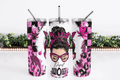 Stainless Steel, 20oz Dopest Mom Themed Skinny Tumbler w/lid & straw