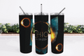 Stainless Steel 20oz Ohio Solar Eclipse April 2024 Themed Skinny Tumbler w/lid & straw