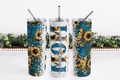 Stainless Steel, 20oz Mom w/sunflowers Themed 20oz Skinny Tumbler w/lid & straw
